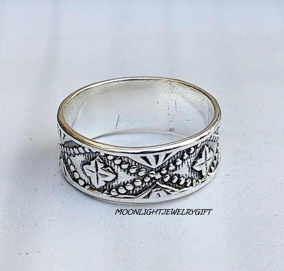 Anello da meditazione in argento sterling 925 con rubino, classico, fatto a mano, per lei/lui (misura USA 7 Anello da meditazione in argento sterling 925 con rubino, classico, fatto a mano, per lei/lui (misura USA 7