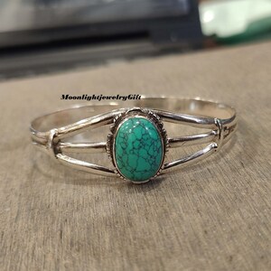 Turquoise Bangle, 925 Sterling Silver Bangle, Women Bangle, Beautiful Bangle, Statement Bangle, Handmade Bangle, Anniversary Gift For Her