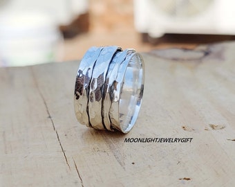 Silver Spinner Ring, 925 Sterling Silver Ring, Handmade Ring, Statement Ring, Beautiful Ring, Boho Ring, Worry Ring, Fitget Ring, Gifts Item