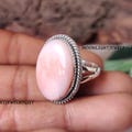 Natural Pink Opal Gemstone Ring, 925 Sterling Silver Ring, Designer Ring, Handmade Ring, Statement Jewelry, Promise Ring, Gift For Her, ///