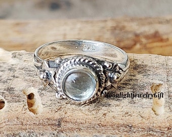 Aquamarine Gemstone Ring, Sterling Silver 925 Ring, Gemstone Ring, Silver Women Ring, Handmade Ring, Statement Ring, Beautiful Ring, Gifts,