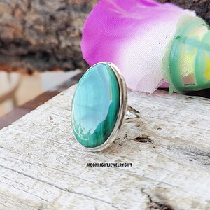Malachite Ring, 925 Silver Sterling Ring, Gemstone Ring, Handmade Ring, Pretty Ring, Malachite Jewelry, Beautiful Ring, Women Ring Gifts Her