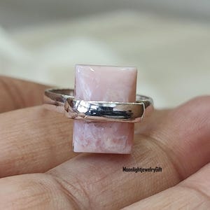 Pink Opal Ring, Statement Jewelry, 925 Sterling silver Ring, Women Ring, Pink Opal Gemstone Ring, Handmade Ring, Gift For Her, ///