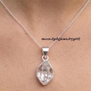Herkimer Diamond Pendant: Handmade 925 Sterling Silver Jewelry image 2