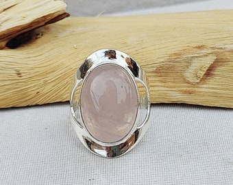 Rose Quartz Ring, Anxiety Ring, 925 Sterling Silver Ring, Statement Jewelry, Handmade Ring, Boho Ring, Beautiful Ring, Gift For Her, ///