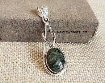Sterlingzilveren serafiniethanger, handgemaakte boho-sieraden