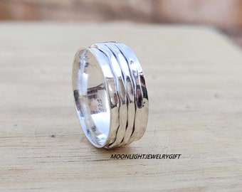 Spinner Ring, 925 Sterling Silver Ring, Handmade Ring, Meditation Ring, Worry Ring, Beautiful Ring, Birthday Present, Boho Ring, Gifts Her,