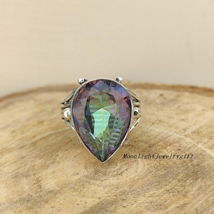 Mystic Topaz  Ring, 925 Sterling silver Ring, Wedding Ring, Gems Ring, Handmade Ring, Beautiful Ring, Meditation Ring, Gift For Wife, Gifts,