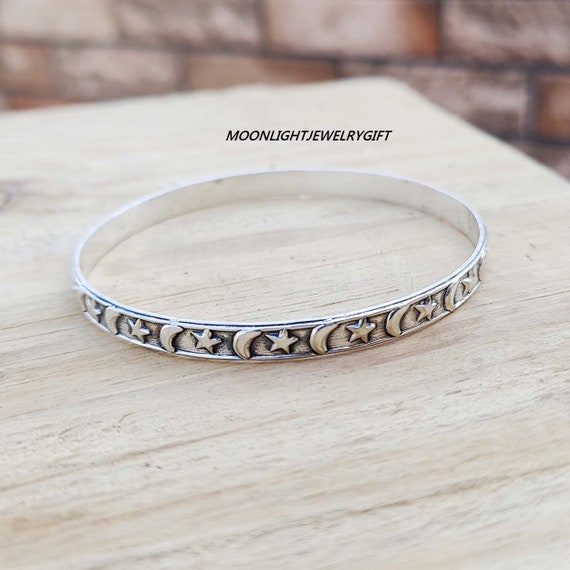 Silver Bangle, 925 Sterling Silver Bangle, Round Bangle