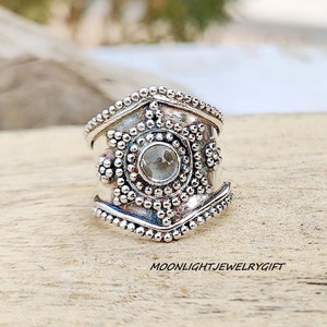 Aquamarine Ring, 925 Sterling silver Ring, Women Ring, Dainty Ring, Jewellery Ring, Boho Ring, Gemstone Ring, Statement Ring, Gift For Her,,