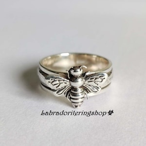 Bee spinner ring, 925 sterling silver ring, Statement ring, Fidget ring, Women ring, Honey Bee ring, Anxiety Ring, Meditation Spinner Rings