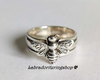 Bee spinner ring, 925 sterling silver ring, Statement ring, Fidget ring, Women ring, Honey Bee ring, Anxiety Ring, Meditation Spinner Rings