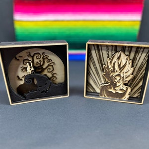 3D Wooden Shadow Box - Animation Characters