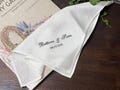 Personalized Embroidered Handwritten Silk Handkerchief, Wedding Handkerchief, Linen Embroidered Handkerchief, Keepsake with Your Handwriting product logo
