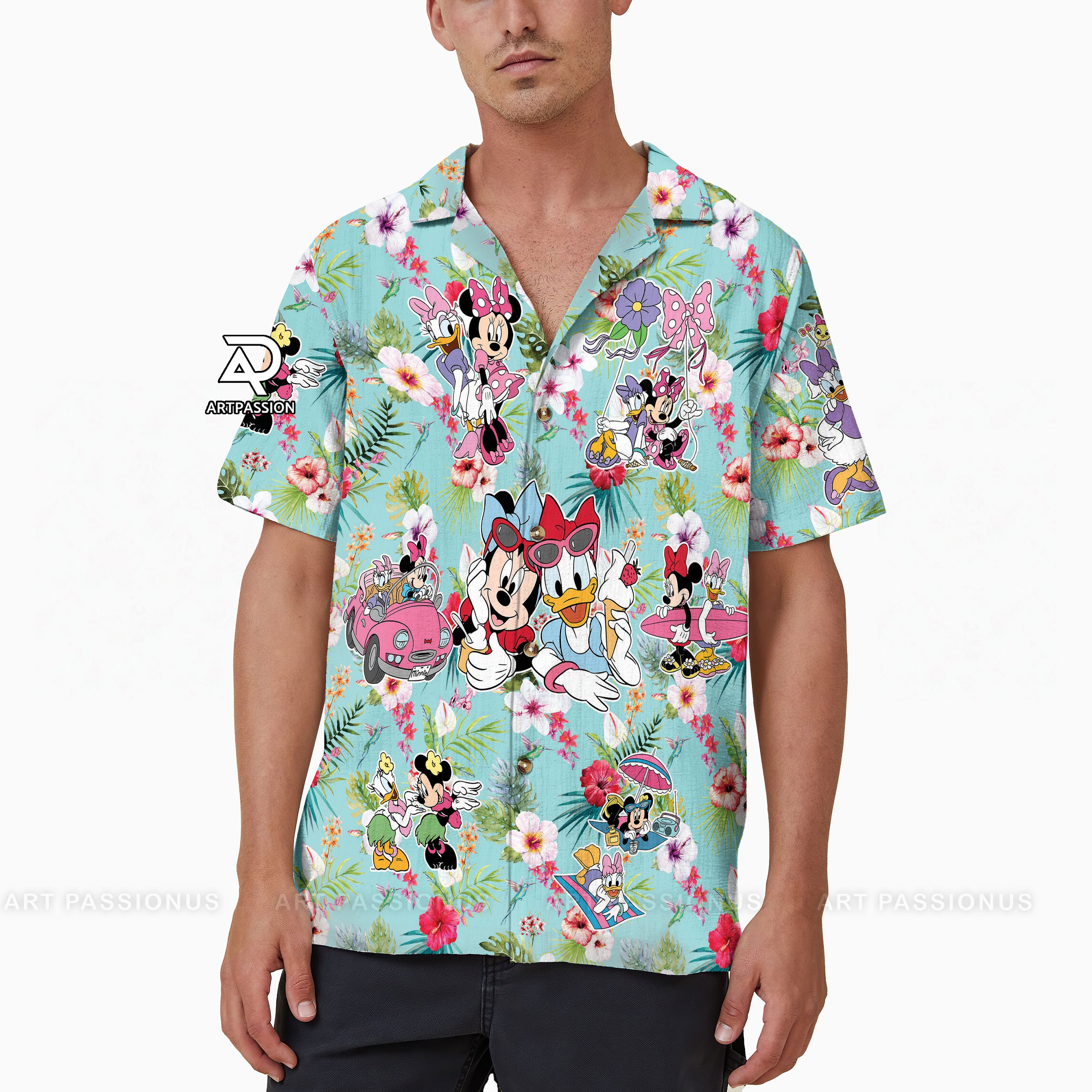 Discover Floral Minnie and Daisy Hawaiian Shirt, Disney Summer Vacation Hawaiian Shirt