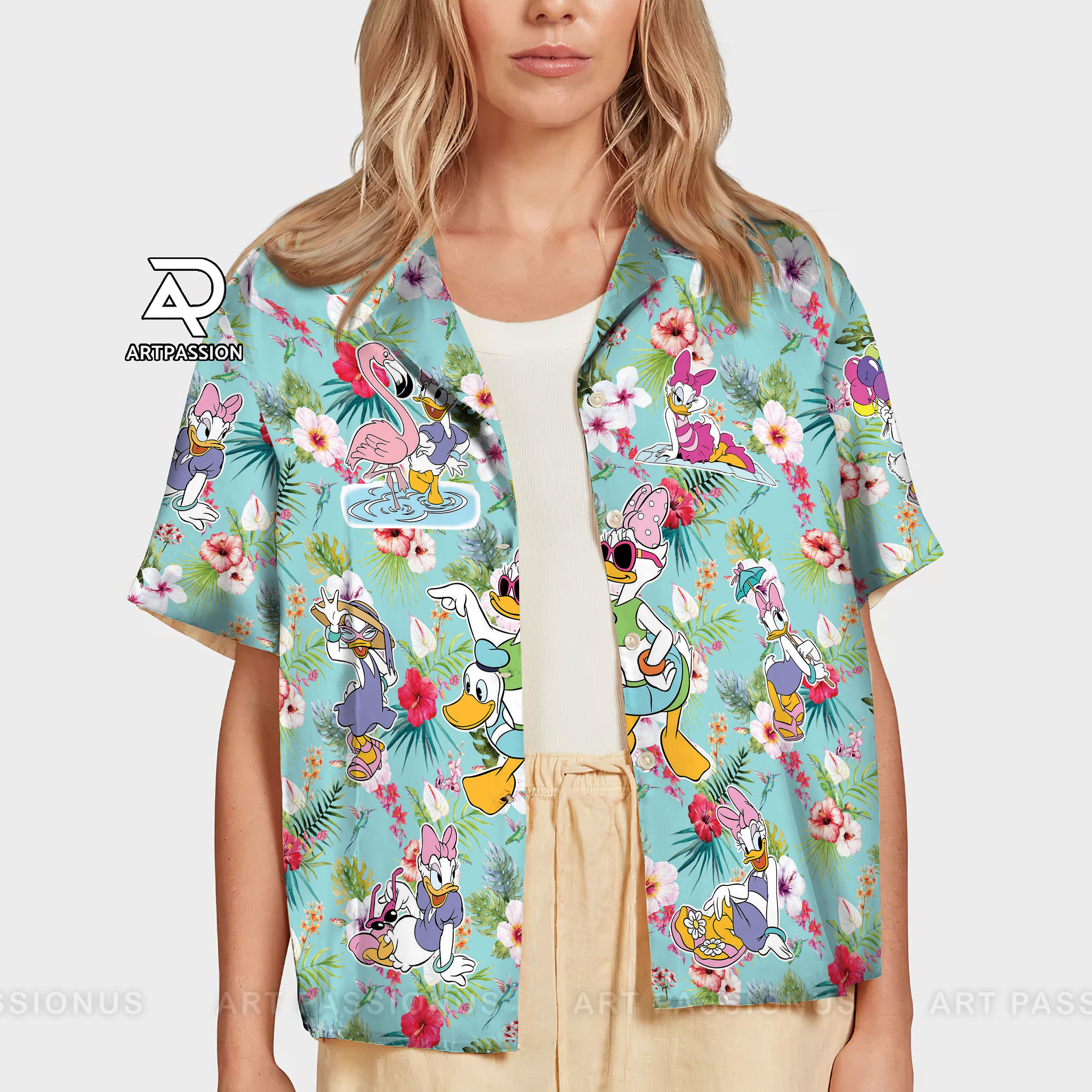 Discover Floral Daisy Duck Hawaiian Shirt, Disney Daisy Hawaiian Shirt