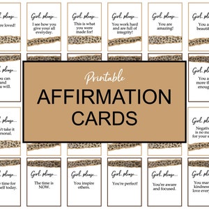 Cartoline di affermazione "Ragazza, per favore" stampabili, PDF (Cheetah)
