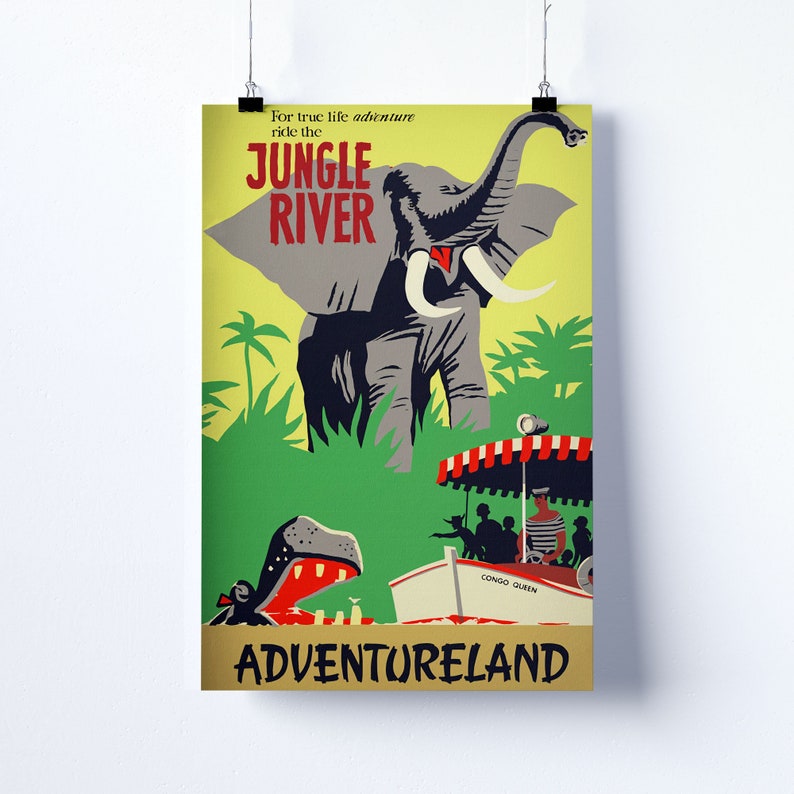 Vintage Disneyland Jungle River Cruise Poster Adventureland - Etsy