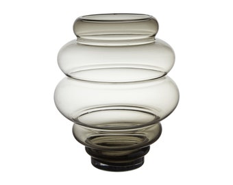 Modern decorative clear glass vase, 25 cm high