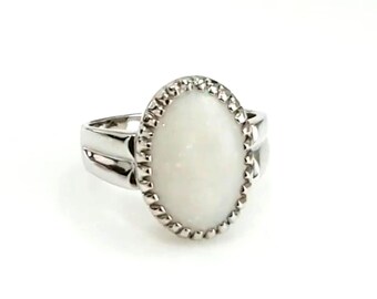 AAA+ Natural Certified Ethiopian Fire Opal Ring: 5.5 Carat Sterling Silver Art Deco Ring