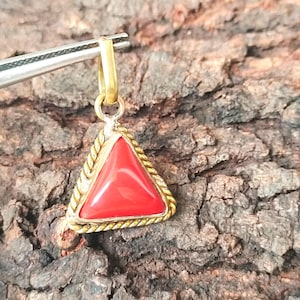 AAA+ Natural Coral Pendant/Handmade Birthstone Pendant For Unisex/Anniversary Gift/Christmas gift/Gold Plated Pendant For Mothers&#39;s DayGift