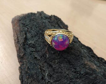 AAA+ Natural Fire Opal  3.50 Ct Ring-Handmade Birthstone Ring For Men- Women Ring-Gift For Him-Authentic -Birthday Gift Ring