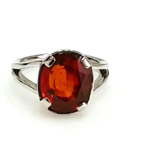 AAA+ Natural Garnet Ring 5.50 Carat, 925 Sterling Silver ,Engagement  Handmade Ring For Men And Women