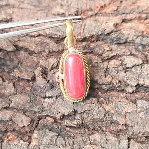 AAA+ Natural Coral Pendant/Handmade Birthstone Pendant For Unisex/Anniversary Gift/Christmas gift/Gold Plated Pendant For Mothers&#39;s DayGift