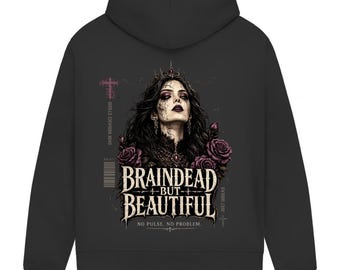Gothic hoodie voor dames | Donkere esthetische kleding | Alternatieve mode | Horror hoodie met zombiedesign