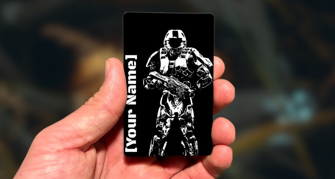 Custom Master Chief Metal Card Halo Video Game Edition Matte Black