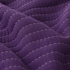Handgemaakte paarse katoenen dekbedset, Kantha-steken, modern landelijk beddengoed