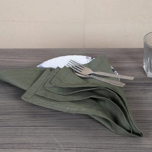 100 Pack Dark Green Cotton Napkins, Soft Washed Table Napkin, Dinner Napkin Large Napkin Wedding Linen Handmade Napkin Custom Size Napkin