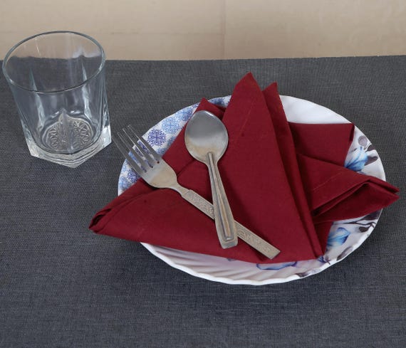 500 Pack Napkins Burgundy Washable Cotton Napkin Party wear Napkins Wedding Dinner Table Napkins