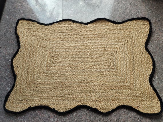 Handmade Jute Vintage Cotton Rug For Entry Way Home Décor Kalin Yoga Mats Red Border Rectangle Carpet