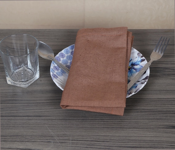 200 Pack Linen Napkins, Plain Brown Cloth Napkins For Dinner Table, Kitchen Napkins, Dinner Napkins