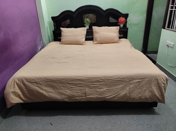 Soft Beige Cotton Duvet Cover Set: Modern Neutral Bedding