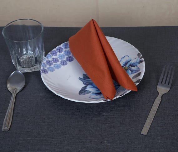 500 Pack Rust Orange Cotton Napkins: Handmade Dinner Table Decor