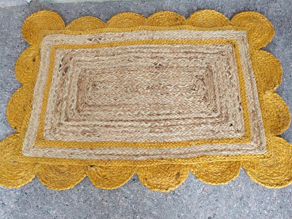 Rug For Entry Way Home Décor Kalin Yoga Mats Brown Rectangle Carpet Handmade Jute Carpet Handmade Jute Vintage
