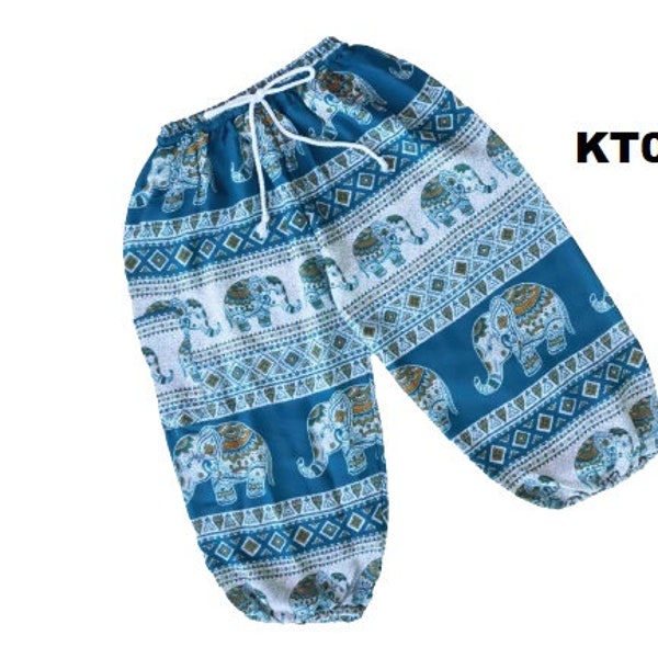 Hippie Boho Children's Thai Elephant Trousers for boys and girls. Ideal for beach holidays, hot weather, exercise, playtime, kiddies pyjamas