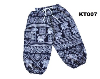 Hippie Boho Children's Thai Elephant Trousers for boys and girls. Ideal for beach holidays, hot weather, exercise, playtime, kiddies pyjamas