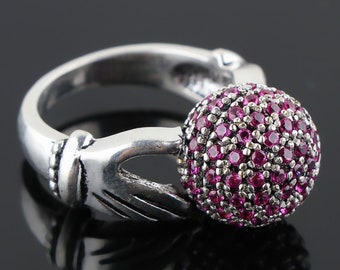 Anello in argento sterling con rubinite rosa fatto a mano: gioielli importanti