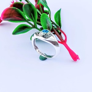 Handmade K2 Jasper Eye Ring: 925 Sterling Silver Statement Ring