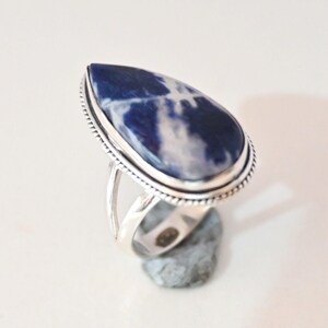 Natürlicher Zebra Jaspis Edelstein Ring, 925 Sterling Silber Zebra Jaspis Boho Ring, Jubiläumsgeschenk Ring, Hochzeitsgeschenk für sie, 13 / 25 mm