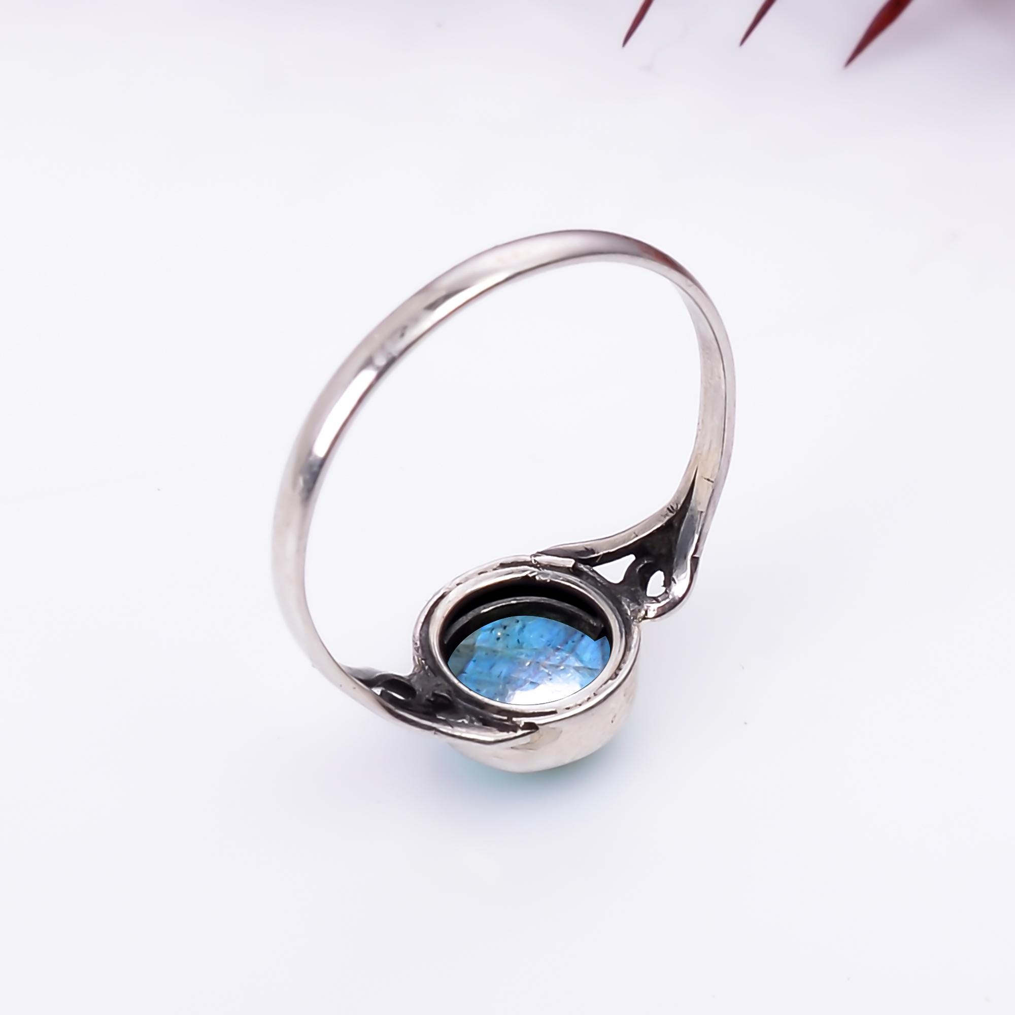 Handmade Labradorite Statement Ring: 925 Sterling Silver Designer Jewelry