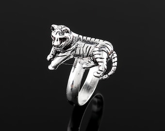 Handgemachte Sterling Silber Tiger Ring - Tier Statement Ring