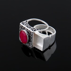 925 Sterling Silver Kashmir Pink Ruby Poison Ring – Handmade Secret Box Ring