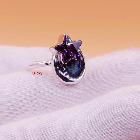 Purple Amethyst Ring Sterling Silver