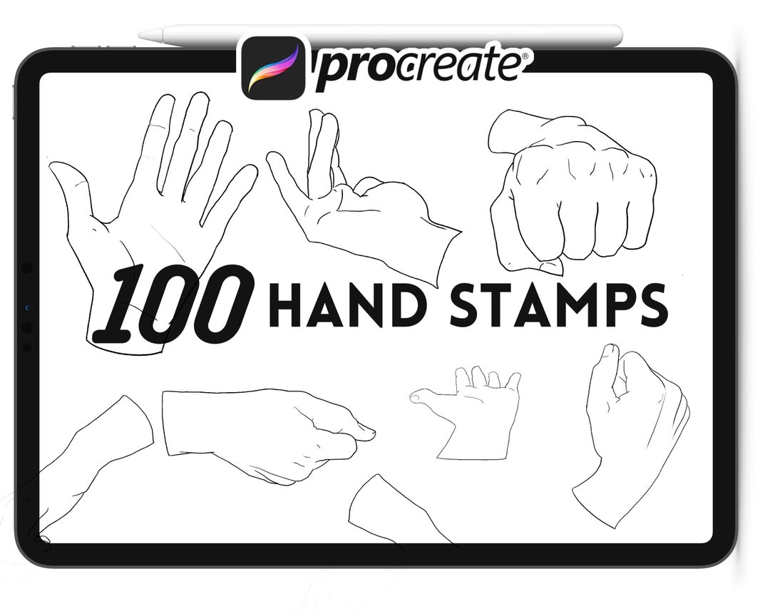 Procreate Hand Stamps Brushes Procreate Brushes, Procreate Hand Brush