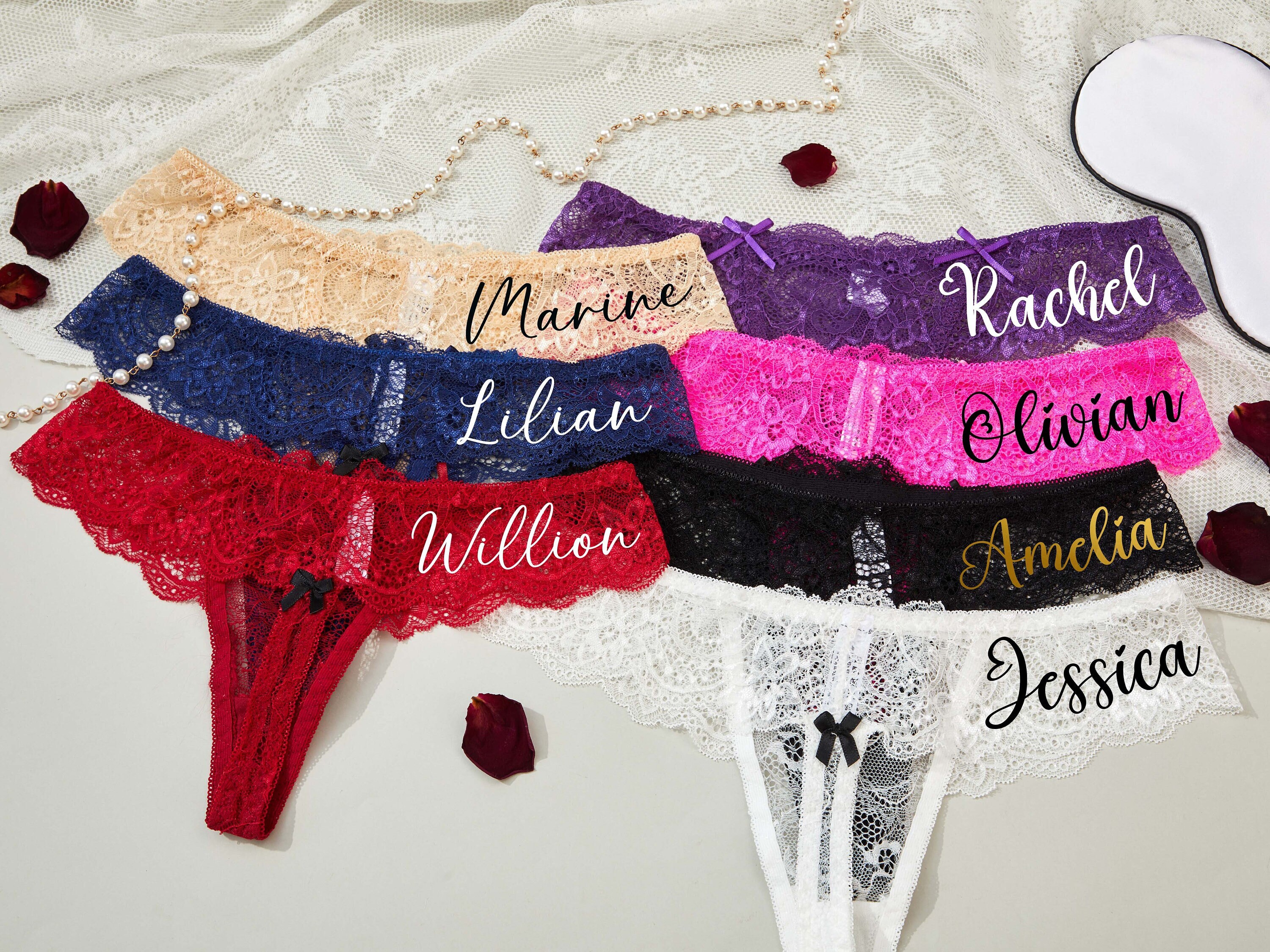 Personalized Bride Lace Panties Sexy Pantis Custom Wedding Etsy Canada