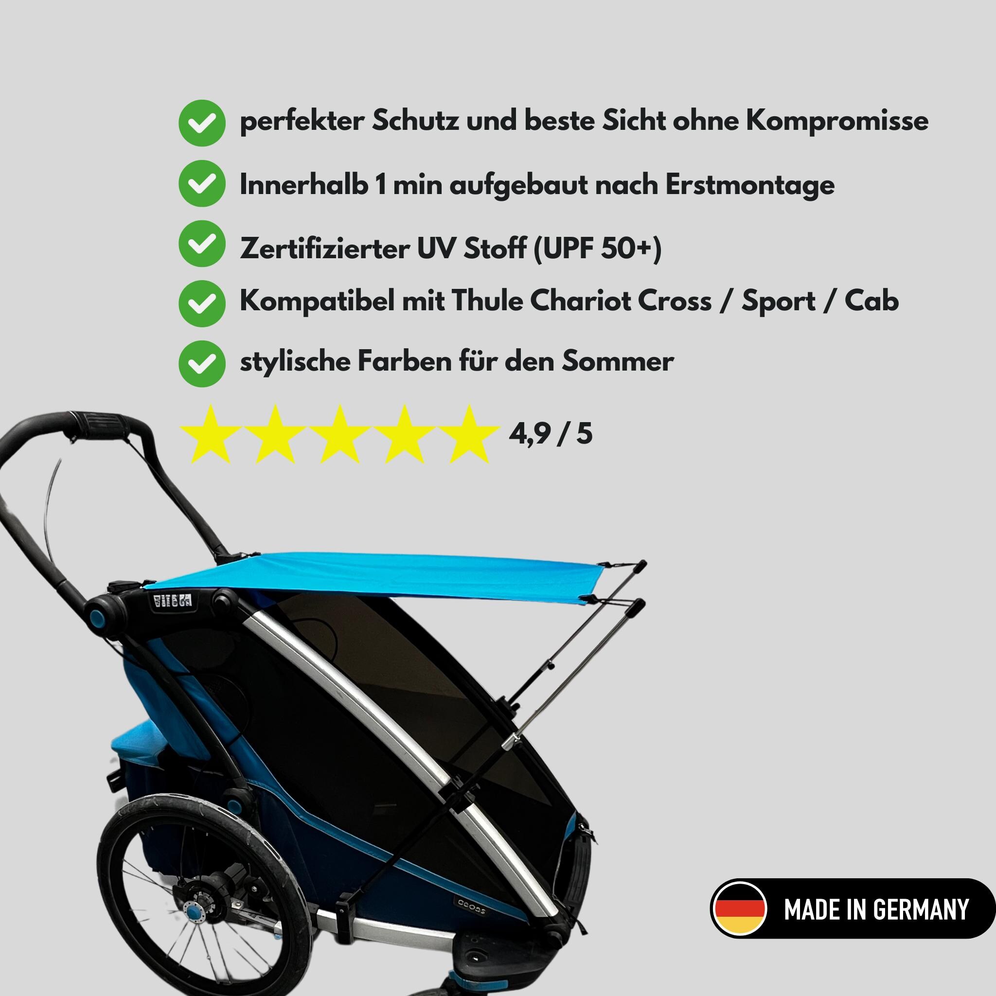 Etercycle Kinderwagen-Sonnenschutz – Universell, UV 50+, Wasserabweisend, 70x60 Cm, Mit Sichtfenster